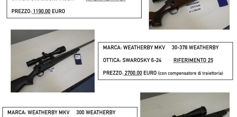 Visti per voi: i nostri Weatherby